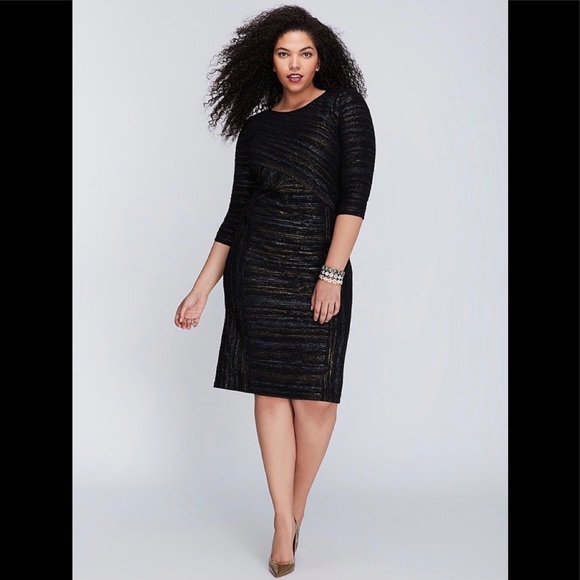 🆕NEW! Black Silver and Gold Metallic Sheath Dress - Picture 4 of 16